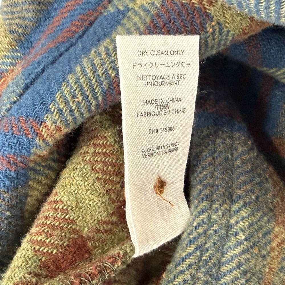 The Great Ranger Plaid Flannel Straight Leg Pants Green Blue Rust Womens 29 - Picture 7 of 7